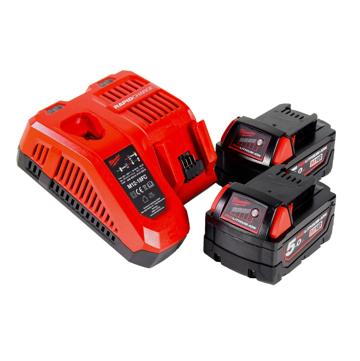 Milwaukee M18 FTR-502X Akku Fräse 18 V Brushless + 2x Akku 5,0 Ah + Ladegerät + Fräsmodule + HD Box