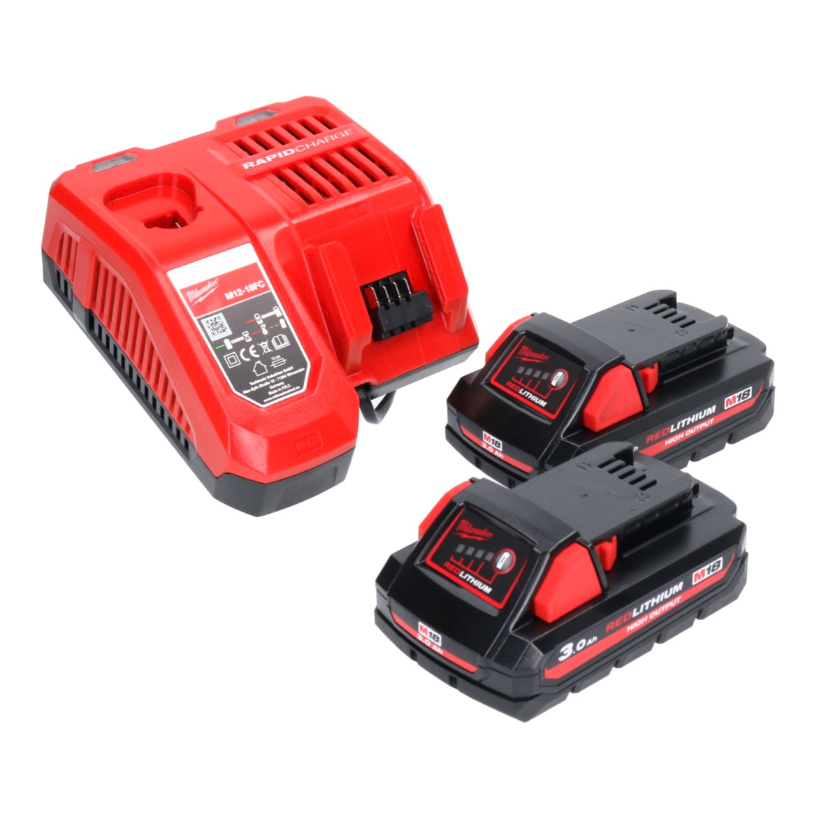 Milwaukee M18 HOAL-302FC Lampe LED pour projecteur de chantier à batterie 18 V 4000 lm + 2x batteries 3,0 Ah + chargeur