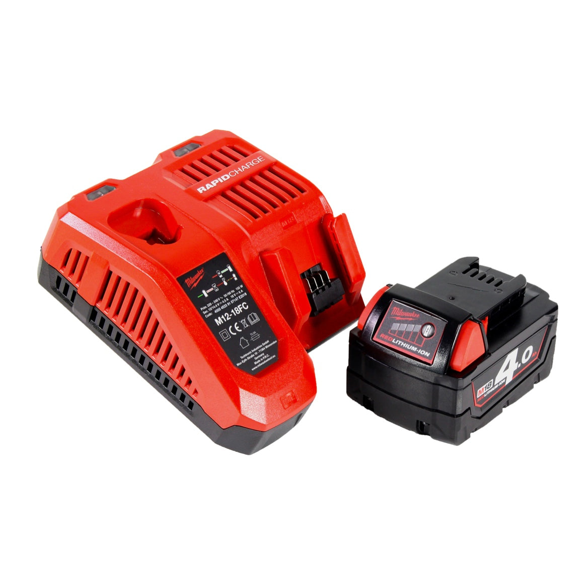 Milwaukee M18 HOAL-401FC Akku LED Lampe Baustrahler 18 V 4000 lm + 1x Akku 4,0 Ah + Ladegerät