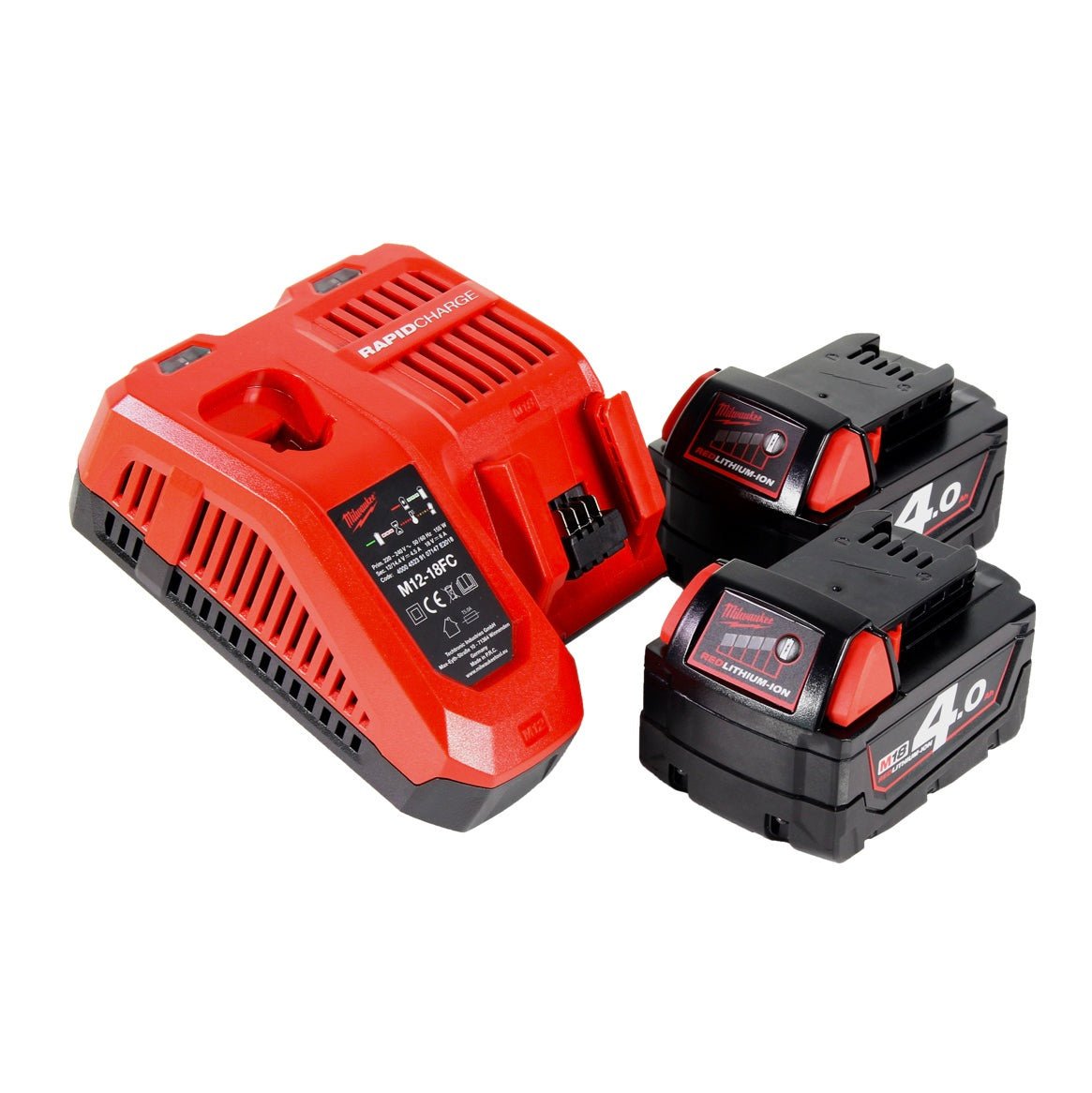 Milwaukee M18 HOAL-402FC Akku LED Lampe Baustrahler 18 V 4000 lm + 2x Akku 4,0 Ah + Ladegerät