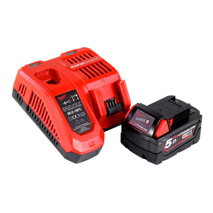 Milwaukee M18 HOAL-501FC Lampe LED pour projecteur de chantier à batterie 18 V 4000 lm + 1x batterie 5,0 Ah + chargeur