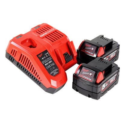 Milwaukee M18 HOAL-502FC Lampe LED pour projecteur de chantier à batterie 18 V 4000 lm + 2x batteries 5,0 Ah + chargeur