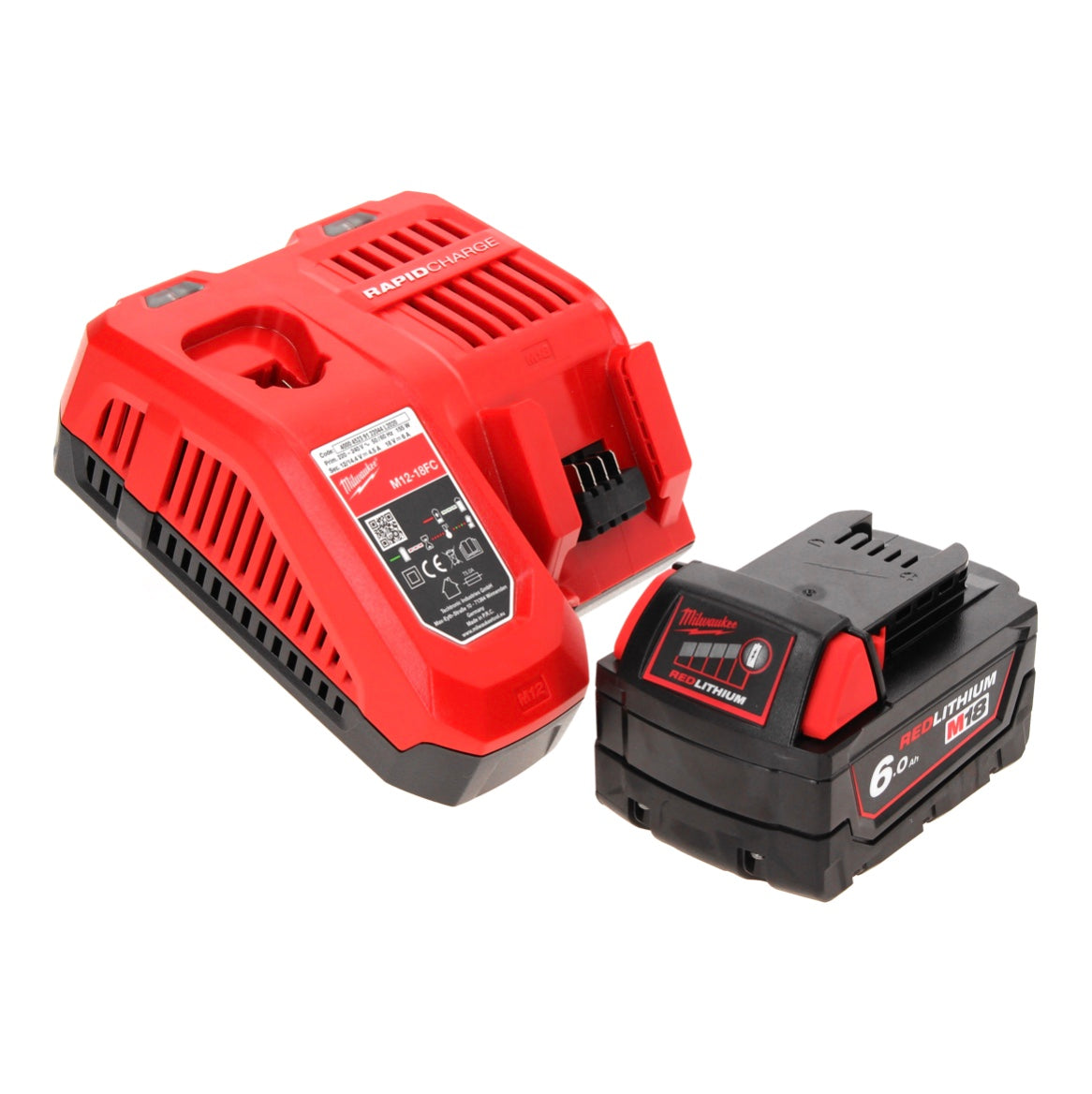 Milwaukee M18 HOAL-601FC Lampe LED pour projecteur de chantier à batterie 18 V 4000 lm + 1x batterie 6,0 Ah + chargeur