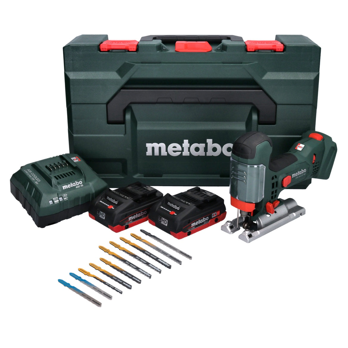 Metabo STA 18 LTX 100 Akku Stichsäge 18 V + 2x Akku 4,0 Ah + Ladegerät + 10 tlg. Sägeblatt Set + metaBOX - Toolbrothers