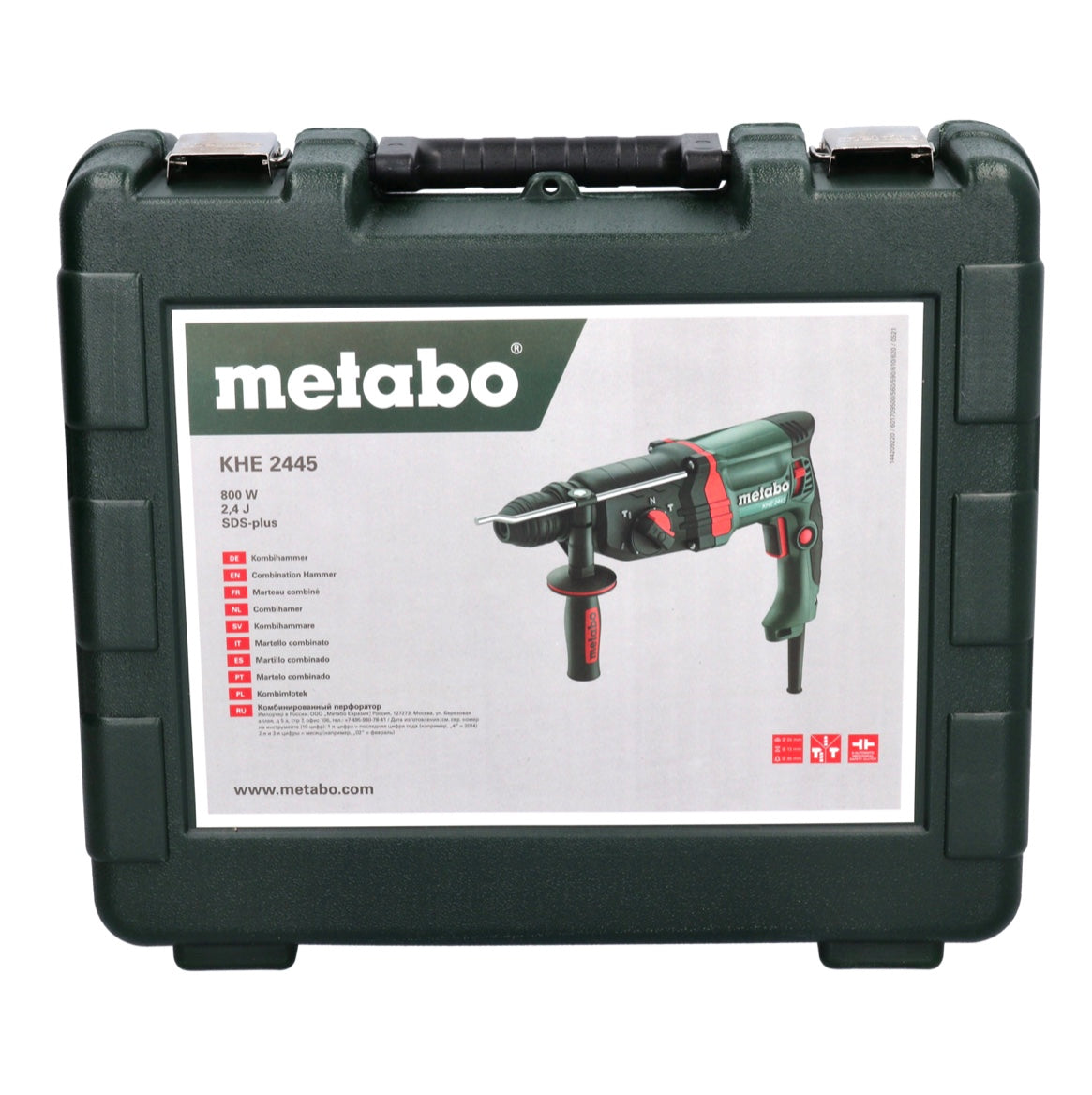 Metabo KHE 2445 Kombihammer 800 W 2,4 J SDS plus + 13 tlg. Bohrer und Meißel Set + Koffer