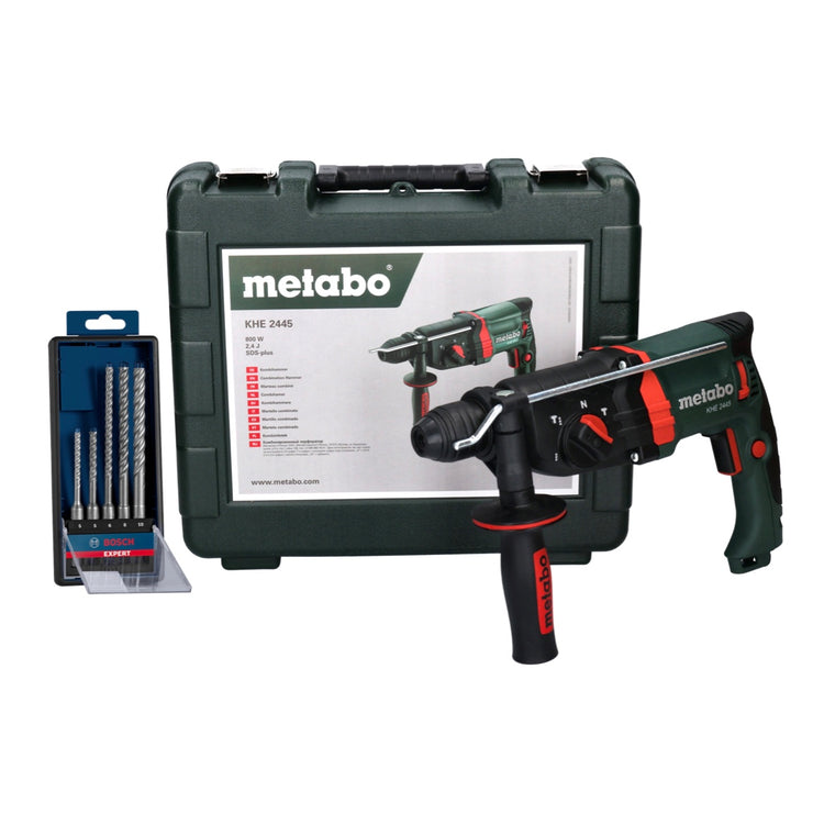 Metabo KHE 2445 Kombihammer 800 W 2,4 J SDS plus + 5 tlg. Hammerbohrer Set + Koffer - Toolbrothers