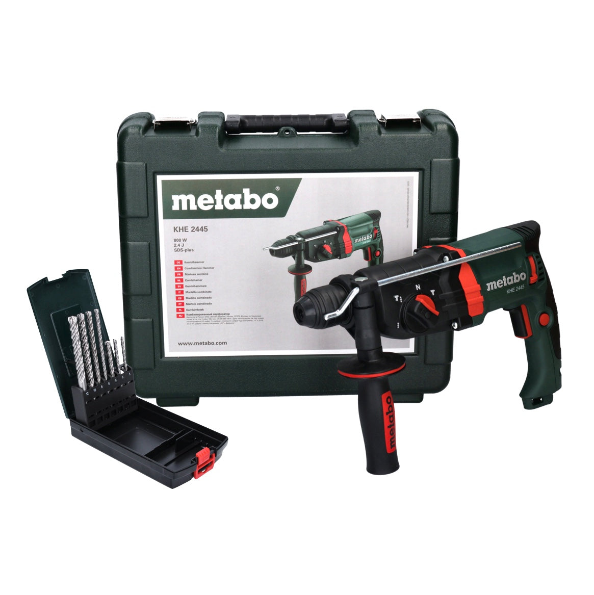 Metabo KHE 2445 Kombihammer 800 W 2,4 J SDS plus + 7 tlg. Bohrer Set + Koffer