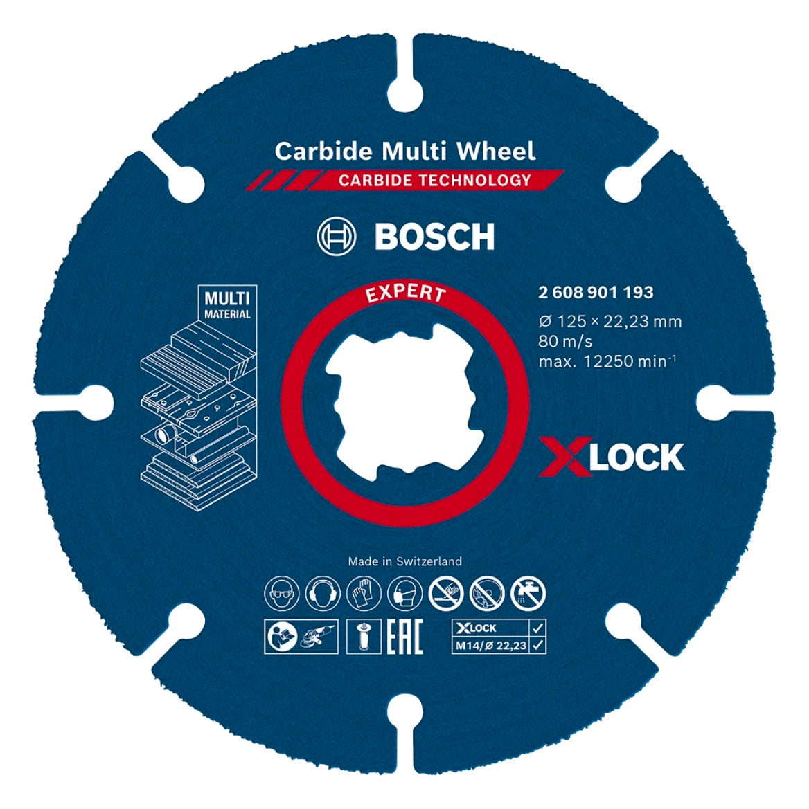 Bosch X-LOCK jeu de disques à tronçonner diamant métal + meule multiple carbure 125 x 22,23 mm (061599761M)