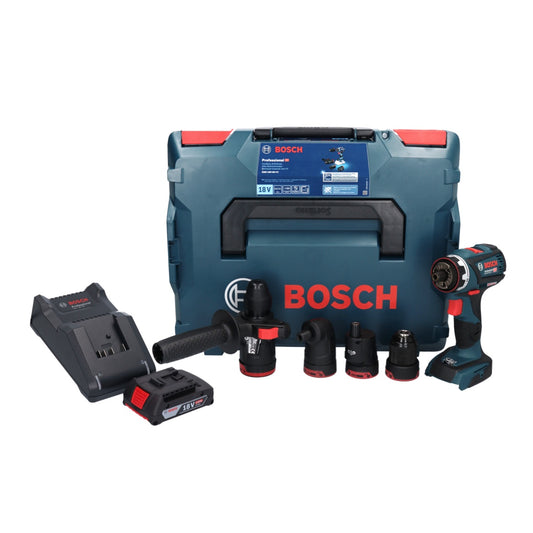 Bosch GSR 18V-60 FC Professional Akku Bohrschrauber 18 V 60 Nm Brushless + 1x Akku 2,0 Ah + Ladegerät + Aufsätze + L-Boxx - Toolbrothers