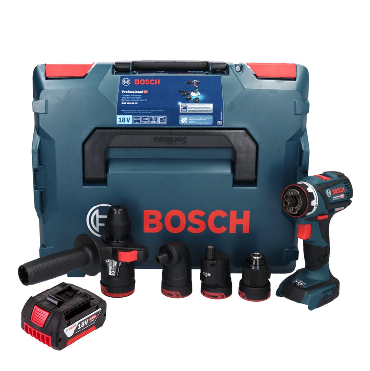 Bosch GSR 18V-60 FC Professional Akku Bohrschrauber 18 V 60 Nm Brushless + 1x Akku 4,0 Ah + Aufsätze + L-Boxx - ohne Ladegerät - Toolbrothers