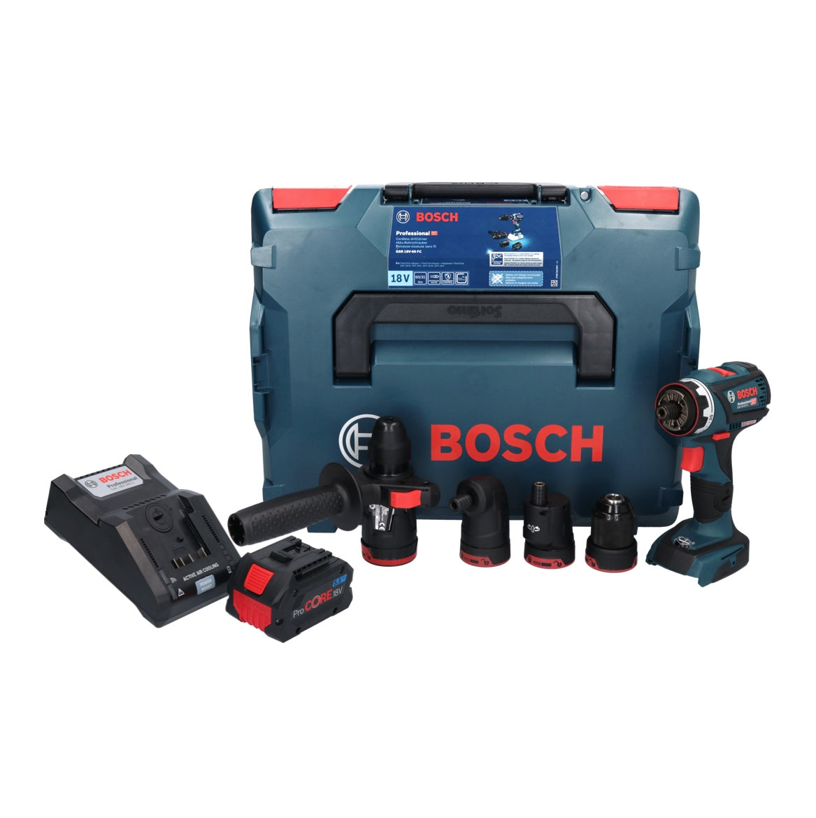 Bosch GSR 18V-60 FC Professional perceuse-visseuse sans fil 18 V 60 Nm sans balais + 1 batterie ProCORE 5,5 Ah + chargeur + accessoires + L-Boxx