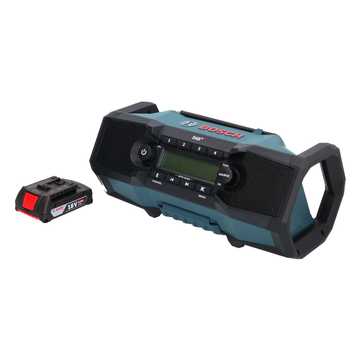 Bosch GPB 18V-2 SC Professional Akku Baustellenradio 18 V DAB+ Bluetooth AUX + 1x Akku 2,0 Ah - ohne Ladegerät