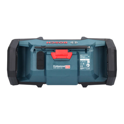 Bosch GPB 18V-2 SC Radio de chantier professionnelle sur batterie 18 V DAB+ Bluetooth AUX + 1x batterie 2,0 Ah + chargeur