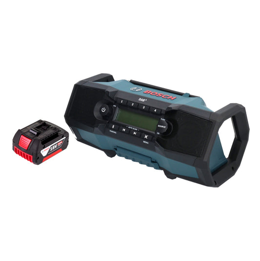 Bosch GPB 18V-2 SC Radio de chantier professionnelle sur batterie 18 V DAB+ Bluetooth AUX + 1x batterie 4,0 Ah - sans chargeur