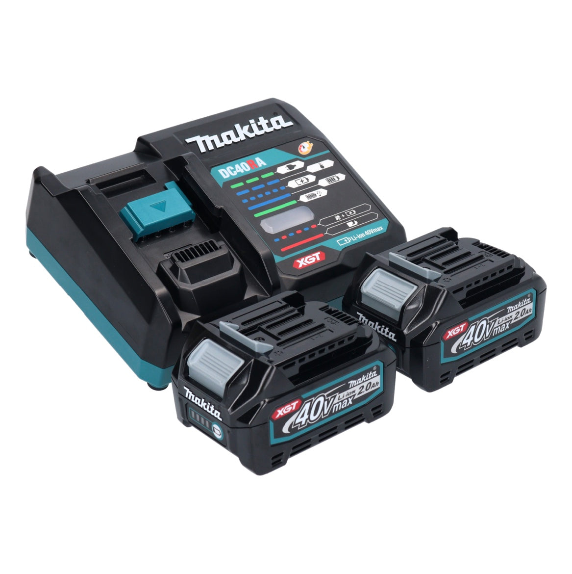 Makita GA 038 GA2 Akku Winkelschleifer 40 V max. 230 mm Brushless XGT + 2x Akku 2,0 Ah + Ladegerät