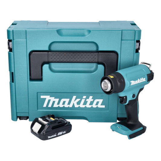 Souffleur à air chaud sur batterie Makita DHG 180 A1J 18 V 550 °C + 1x batterie 2,0 Ah + Makpac - sans chargeur