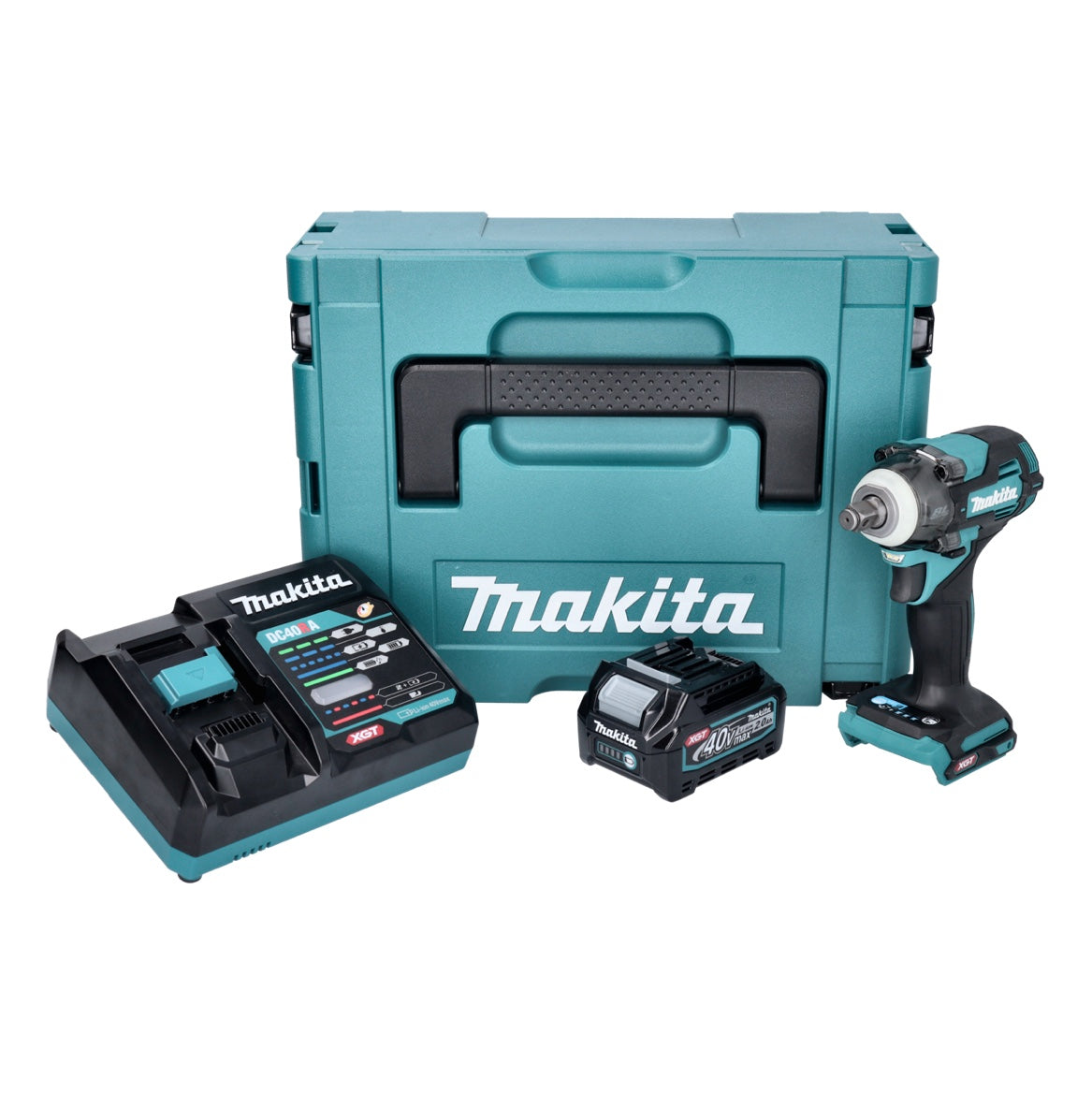 Makita TW 004 GA101 Akku Schlagschrauber 40 V max. 1/2" 350 Nm XGT Brushless + 1x Akku 2,0 Ah + Ladegerät + Makpac