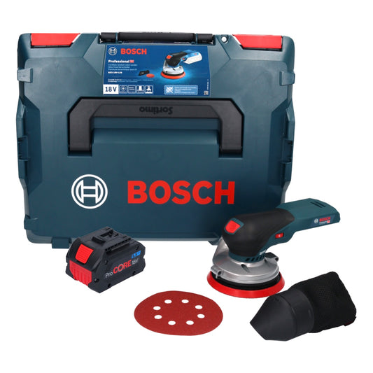 Bosch GEX 18V-125 Ponceuse excentrique professionnelle sur batterie 18 V 125 mm sans balais + 1x batterie ProCORE 5,5 Ah + L-Boxx - sans chargeur