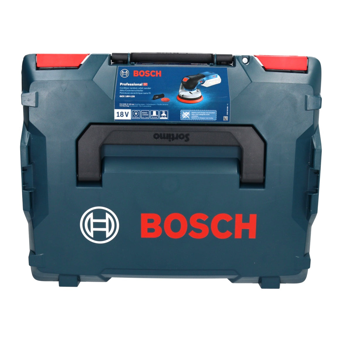 Bosch GEX 18V-125 Professional Akku Exzenterschleifer 18 V 125 mm Brushless + 1x ProCORE Akku 5,5 Ah + Ladegerät + L-Boxx