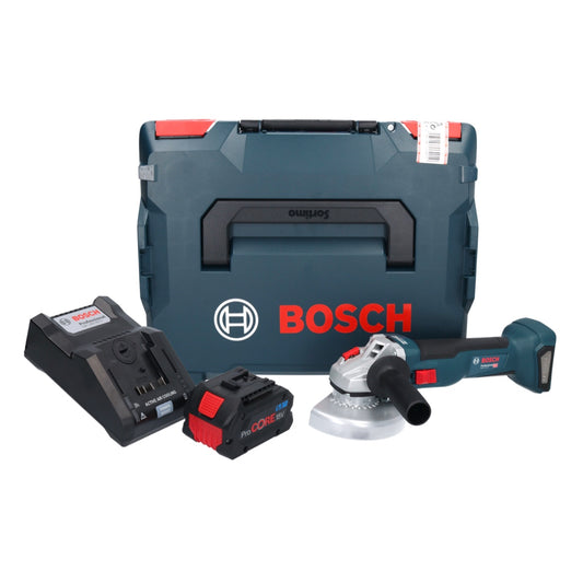 Bosch GWS 18V-10 Professional Akku Winkelschleifer 18 V 125 mm Brushless + 1x ProCORE Akku 5,5 Ah + Ladegerät + L-Boxx