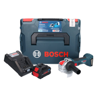 Bosch GWX 18V-7 Professional Akku Winkelschleifer 18 V 125 mm Brushless X-LOCK + 1x ProCORE Akku 5,5 Ah + Ladegerät + L-Boxx