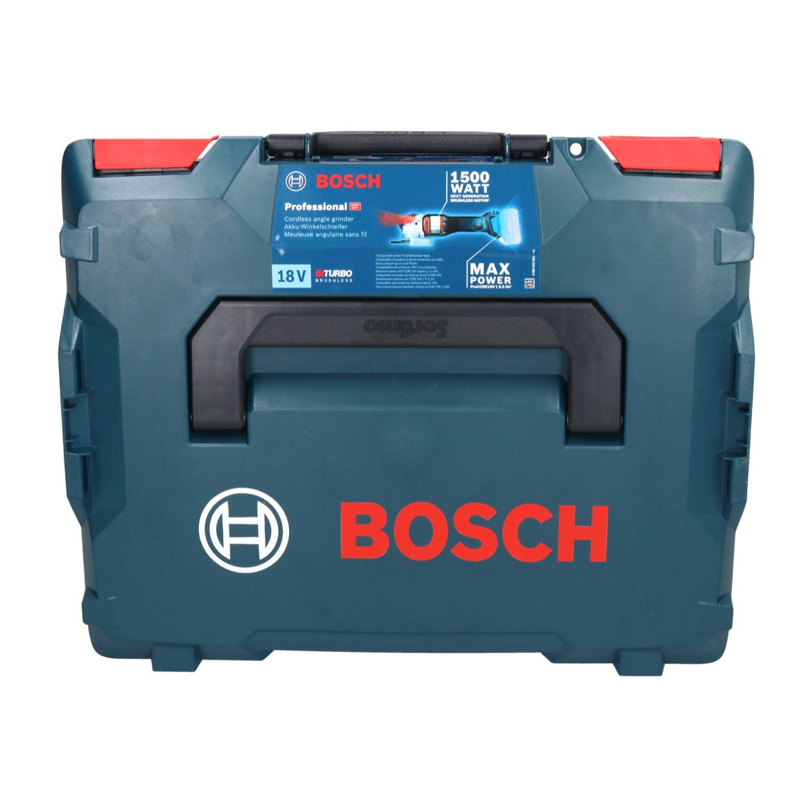 Bosch GWS 18V-15 SC Professional Akku Winkelschleifer 18 V 125 mm Brushless + 2x ProCORE Akku 5,5 Ah + Ladegerät + L-Boxx