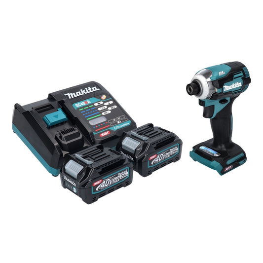 Clé à chocs sans fil Makita TD 001 GA2 40 V max. 220 Nm 1/4" XGT Brushless + 2x batteries 2,0 Ah + chargeur