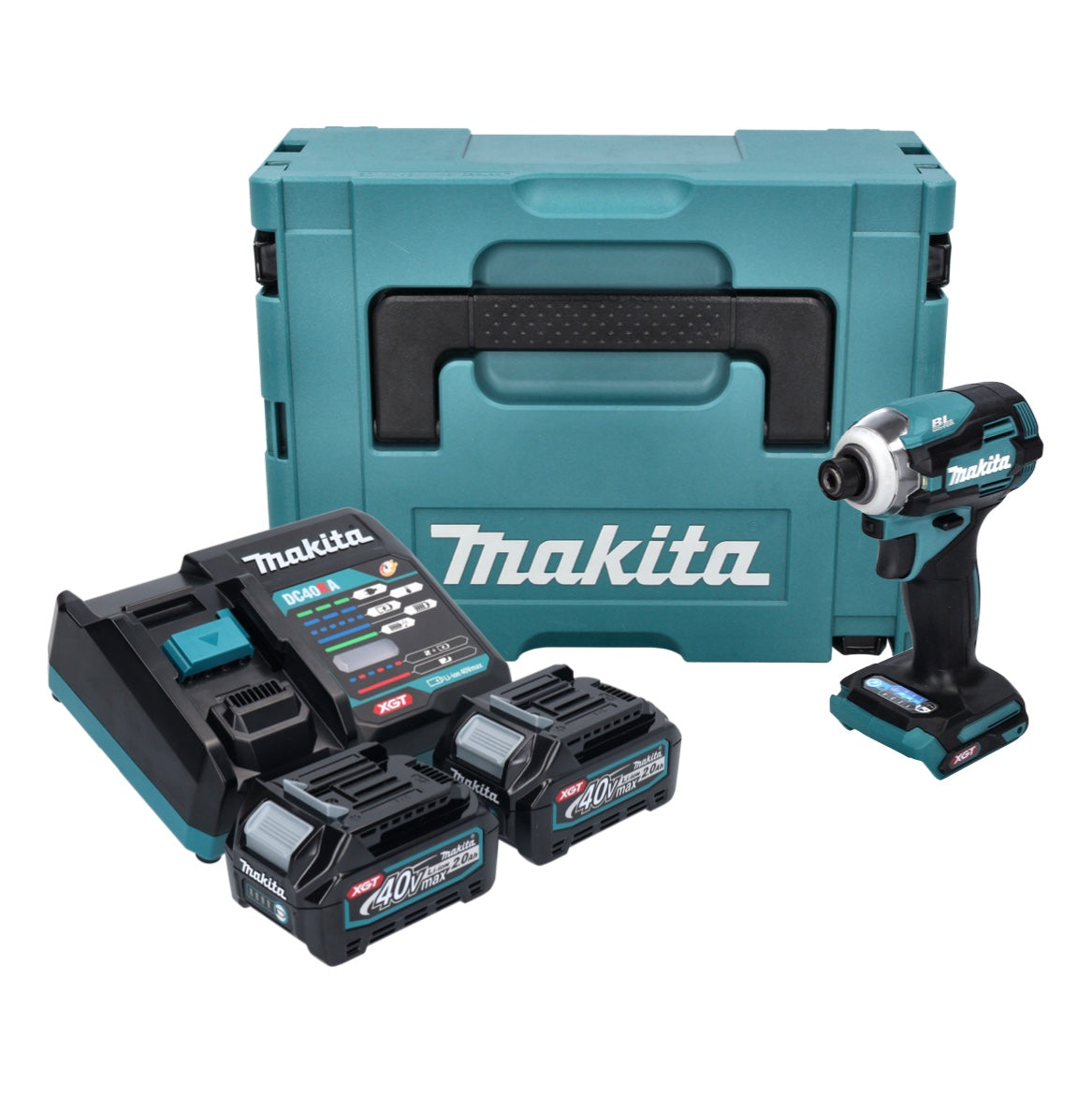 Makita TD 001 GA201 clé à chocs sans fil 40 V max. 220 Nm 1/4" XGT Brushless + 2x batterie 2,0 Ah + chargeur + Makpac