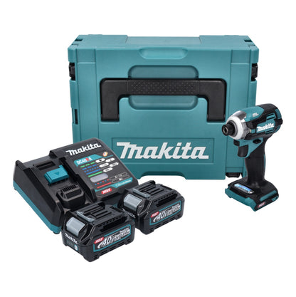 Makita TD 001 GA201 Akku Schlagschrauber 40 V max. 220 Nm 1/4" XGT Brushless + 2x Akku 2,0 Ah + Ladegerät + Makpac