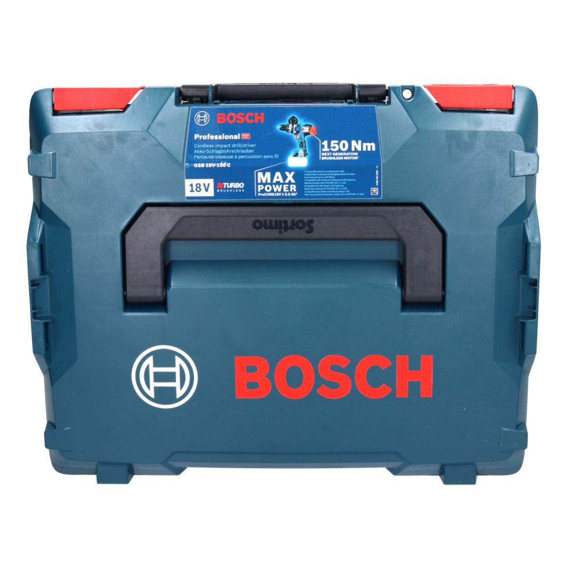 Bosch GSB 18V-150 C Perceuse à percussion sans fil professionnelle 18 V 150 Nm (06019J5102) Biturbo brushless + L-Boxx - sans batterie, sans chargeur