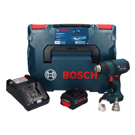 Bosch GHG 18V-50 Professional Akku Heissluftgebläse 18 V 300° C / 500° C + 1x ProCORE Akku 5,5 Ah + Ladegerät + L-Boxx