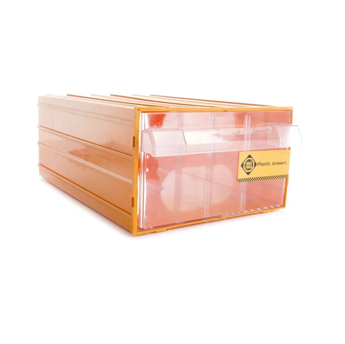 FORTE Tools K-55 Aufbewahrungsbox in 21.2x30.2x12.6 cm, Schubladenbox, Transparent, Kunststoff, mit 1 Schublade, mit Schienensystem kombinierbar ( 000051144839 ) - Toolbrothers