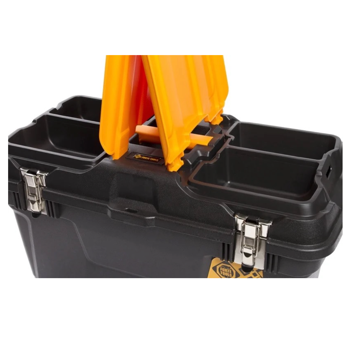 FORTE Tools MG-22 Jumbo Toolbox in 58x23x31 cm, Werkzeugkoffer, Koffer mit Metall-Laschen und internen Organizer, herausnehmbar, abschließbar ( 000051144585 ) - Toolbrothers