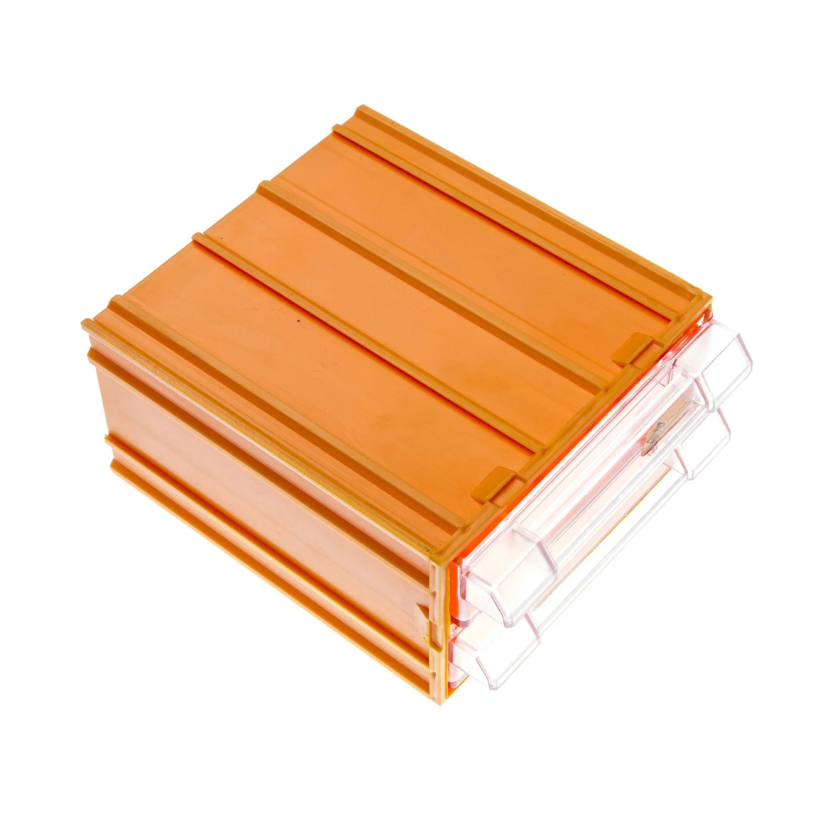 FORTE Tools K-31 Aufbewahrungsbox in 13,5x11,2x6 cm, Schubladenbox, Transparent, Kunststoff, mit 2 Schubladen, mit Schienensystem kombinierbar ( 000051144834 ) - Toolbrothers