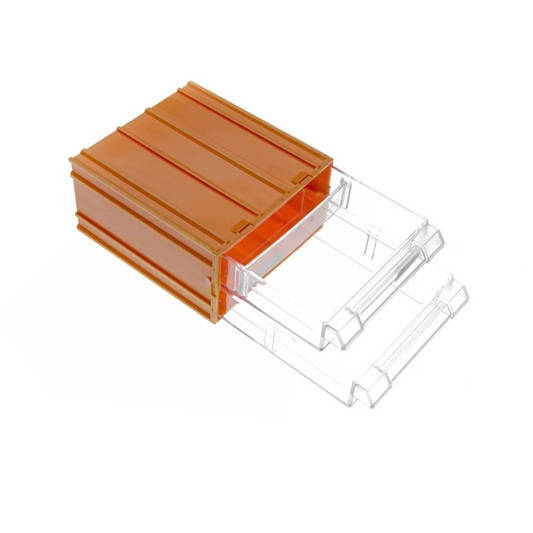 FORTE Tools K-31 Aufbewahrungsbox in 13,5x11,2x6 cm, Schubladenbox, Transparent, Kunststoff, mit 2 Schubladen, mit Schienensystem kombinierbar ( 000051144834 ) - Toolbrothers