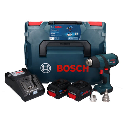 Bosch GHG 18V-50 Professional Akku Heissluftgebläse 18 V 300° C / 500° C + 2x ProCORE Akku 8,0 Ah + Ladegerät + L-Boxx