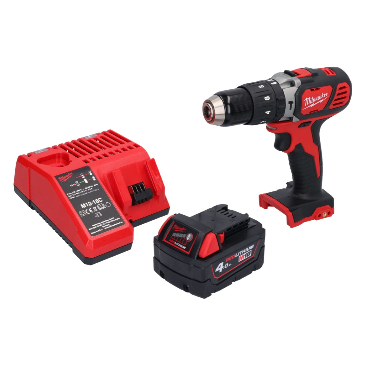 Milwaukee M18 BPD-401 Akku Schlagbohrschrauber 18 V 60 Nm + 1x Akku 4,0 Ah + Ladegerät