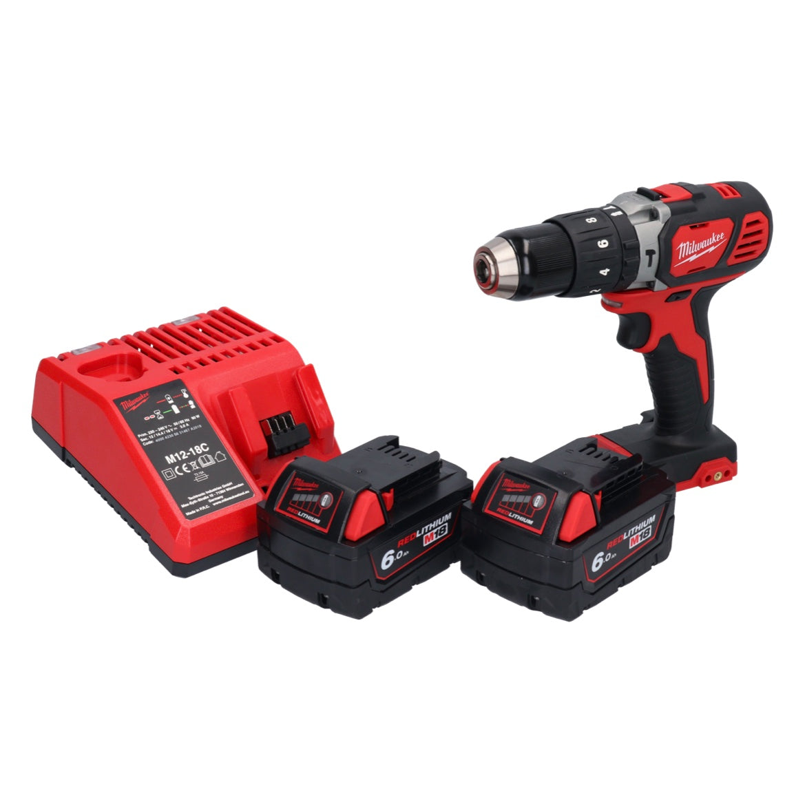 Perceuse à percussion sans fil Milwaukee M18 BPD-602 18 V 60 Nm + 2x batteries 6,0 Ah + chargeur