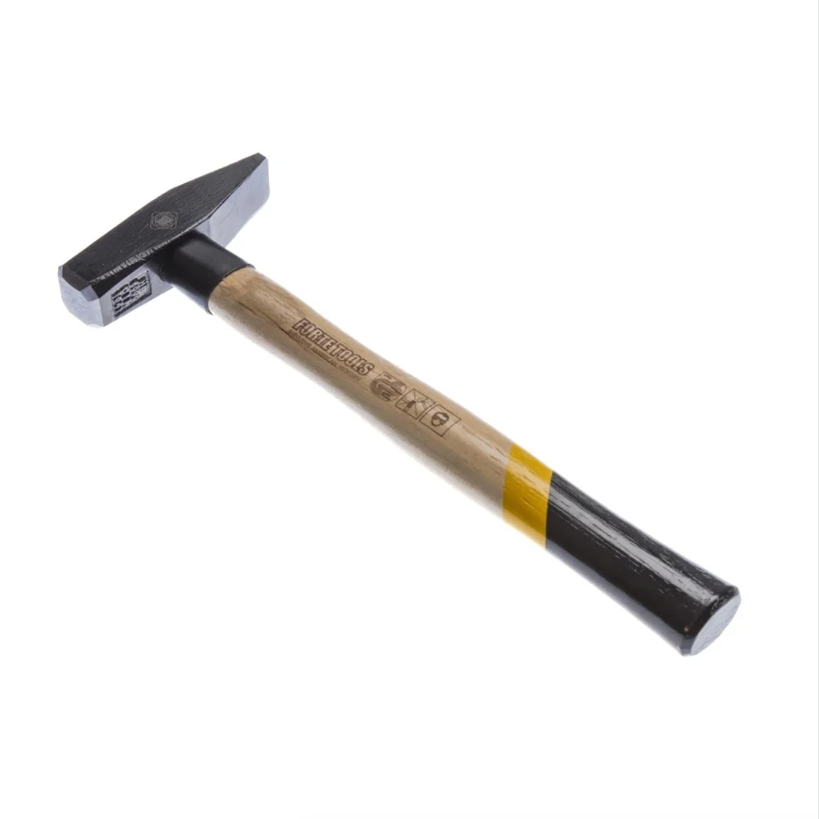 FORTE TOOLS Marteau de serrurier avec manche en bois, poids de tête 300 g, marteau avec manche en bois, outil premium, forgé, coin annulaire, tête peinte (000051151021)