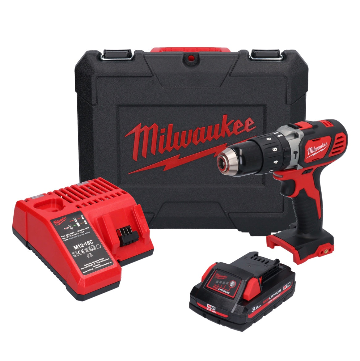 Perceuse à percussion sans fil Milwaukee M18 BPD-301C 18 V 60 Nm + 1x batterie 3,0 Ah + chargeur + coffret