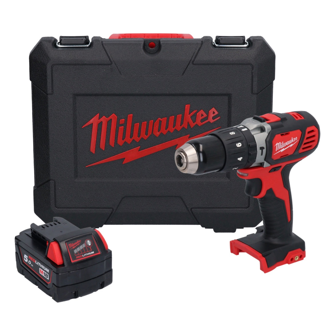 Milwaukee M18 BPD-501C Akku Schlagbohrschrauber 18 V 60 Nm + 1x Akku 5,0 Ah + Koffer - ohne Ladegerät