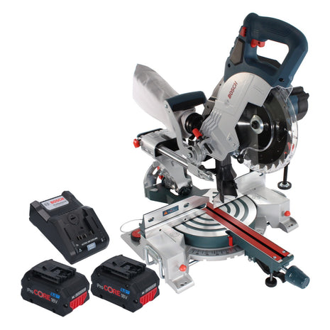 Bosch GCM 18V-216 Professional Akku Kappsäge Gehrungssäge 18 V 216 mm BITURBO Brushless + 2x ProCORE Akku 8,0 Ah + Ladegerät