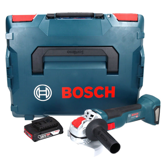 Bosch GWX 18V-10 Professional Akku Winkelschleifer 18 V 125 mm X-LOCK Brushless + 1x Akku 2,0 Ah + L-Boxx - ohne Ladegerät