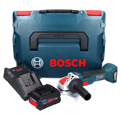 Bosch GWX 18V-10 Professional Akku Winkelschleifer 18 V 125 mm X-LOCK Brushless + 1x ProCORE Akku 5,5 Ah + Ladegerät + L-Boxx