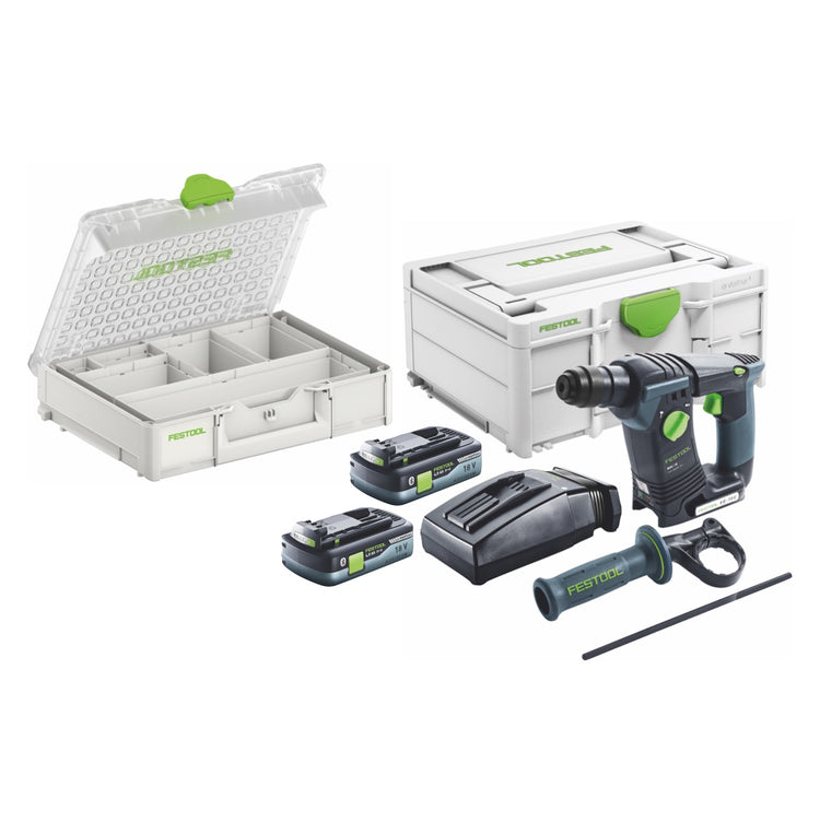 Festool BHC 18 HPC 4,0 I-Plus Organizer Edition ( 577430 ) Akku Bohrhammer 18 V 25 Nm 1,8 J SDS Plus Brushless + 2x Akku 4,0 Ah + Ladegerät + Organizer + Systainer - Toolbrothers