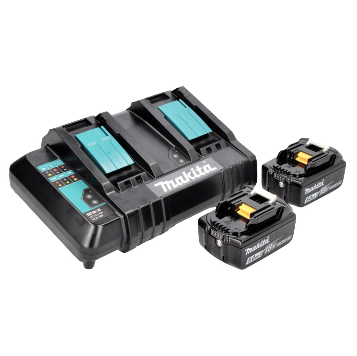 Makita DHR 280 CTJ Akku Bohrhammer 36 V ( 2x 18 V ) 2,8 J SDS-plus Brushless+ 2x Akku 5,0 Ah + Doppelladegerät + Makpac