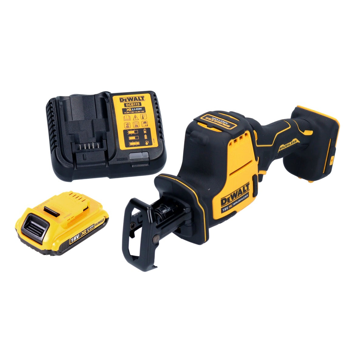 DeWalt DCS 369 D1 Akku Säbelsäge Reciprosäge 18 V Brushless + 1x Akku 2,0 Ah + Ladegerät