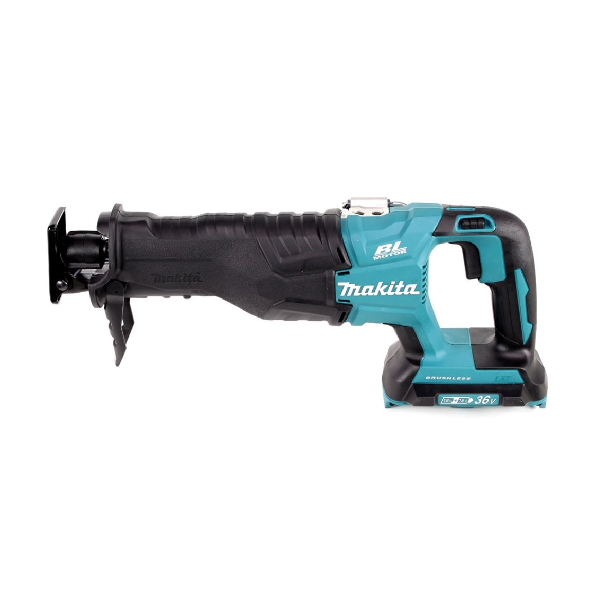 Makita DJR 360 CTK Akku Reciprosäge 36V ( 2x18V ) Brushless + 2x Akku 5,0 Ah + Doppelladegerät + Koffer