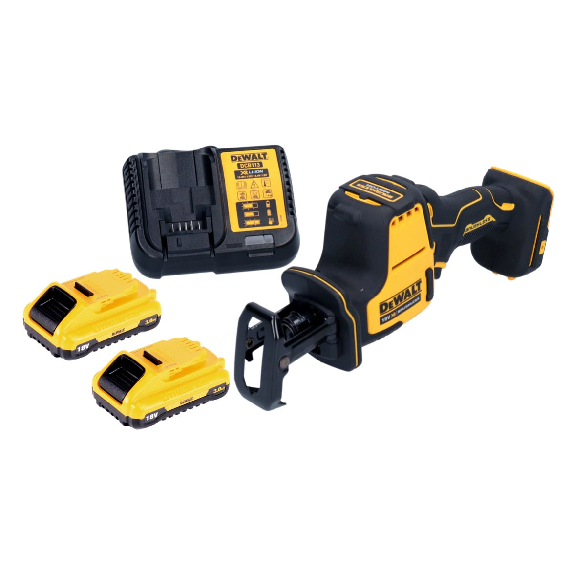 DeWalt DCS 369 L2 Akku Säbelsäge Reciprosäge 18 V Brushless + 2x Akku 3,0 Ah + Ladegerät