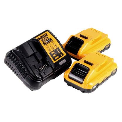 Scie sauteuse pendulaire à batterie DeWalt DCS 334 L2 18 V sans balais + 2 batteries 3,0 Ah + chargeur